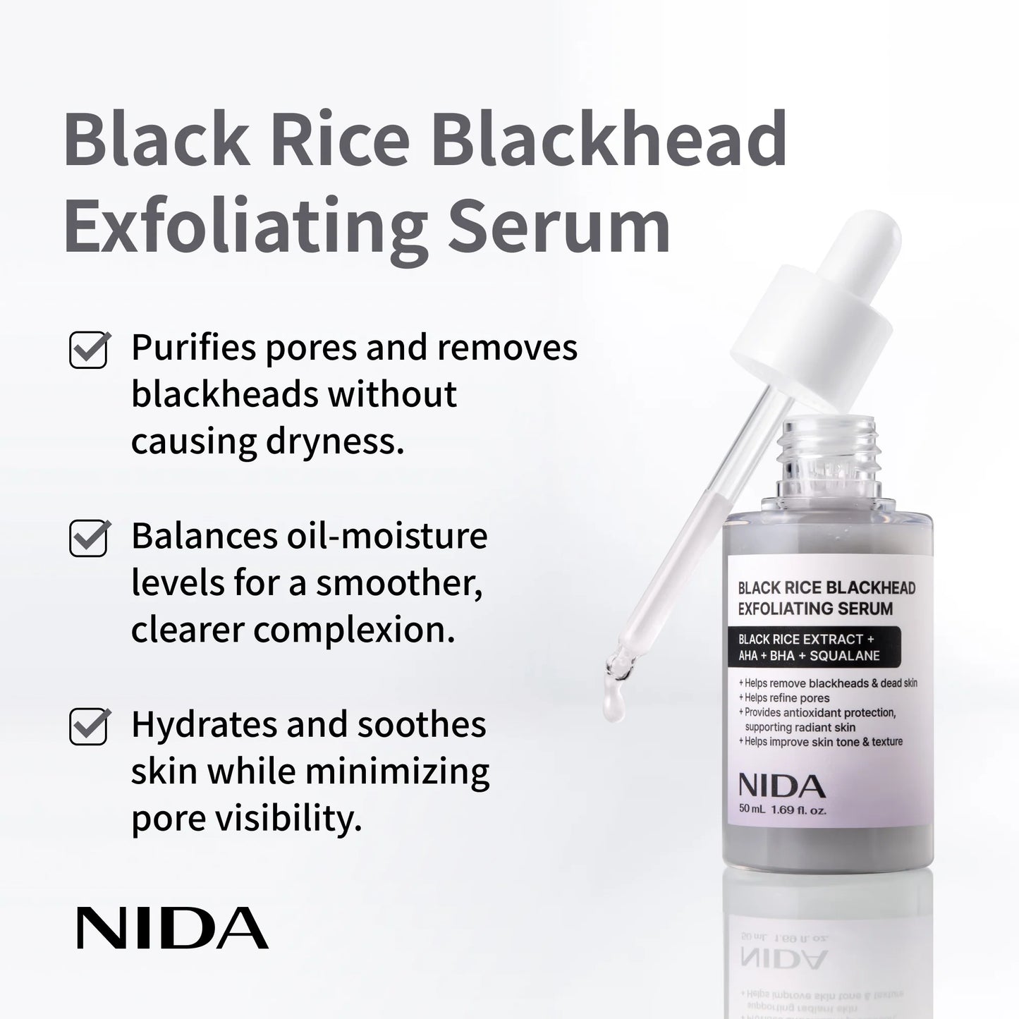 NIDA Black Rice Blackhead Exfoliating Serum 50ml