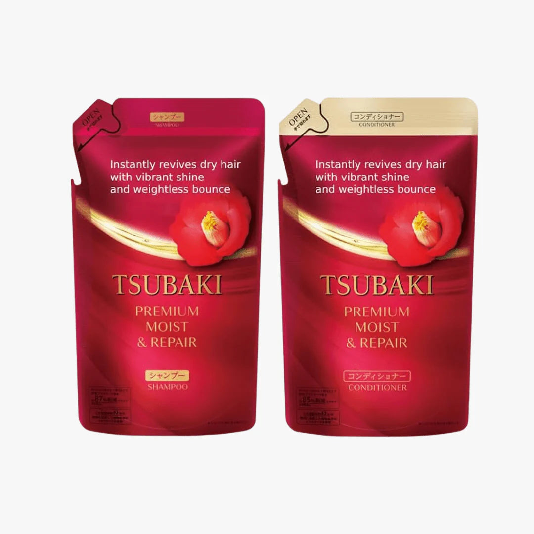 SHISEIDO -- Tsubaki Moist Shampoo & Conditioner 490ml