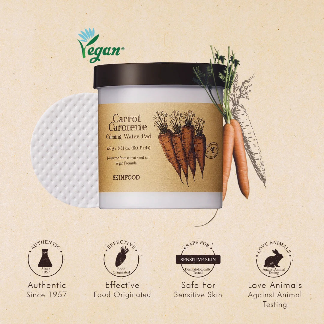 SKINFOOD Carrot Carotene Calming Water Pad Set (60+30)