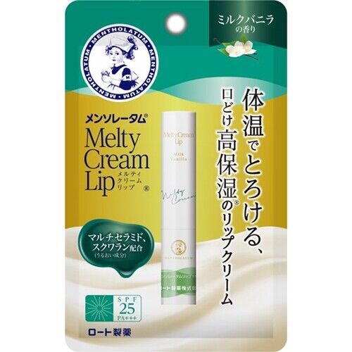 ROHTO Mentholatum Melty Cream Lip 2.4g Milk Vanilla Fragrance SPF25 PA+++ |