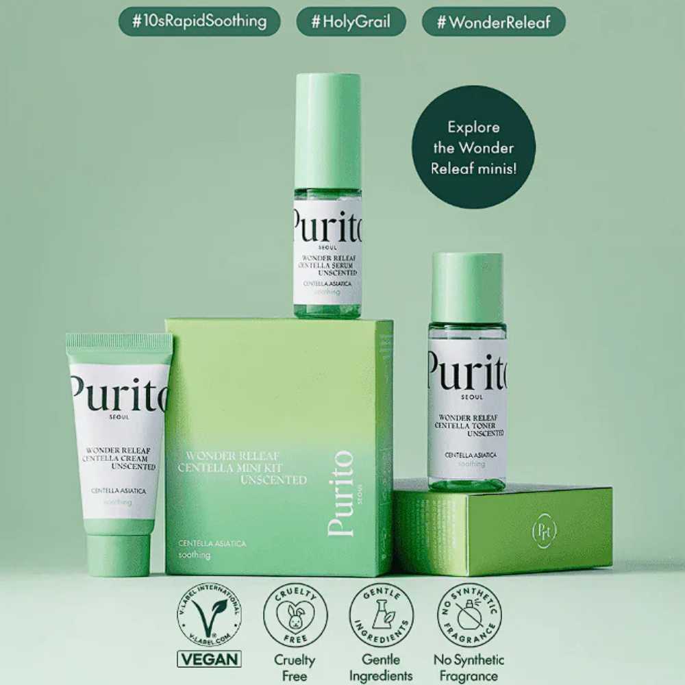 PURITO Wonder Releaf Centella Mini Kit Unscented (3pcs)