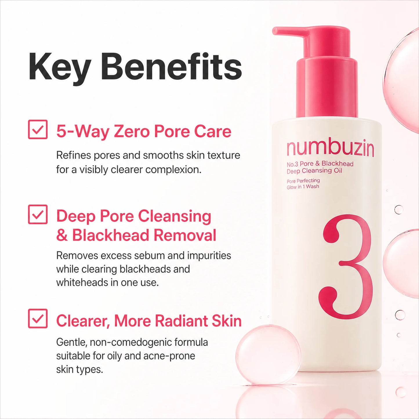 Numbuzin No.3 Bifida Bakuchiol Zero Pore Cleansing Oil 200ml