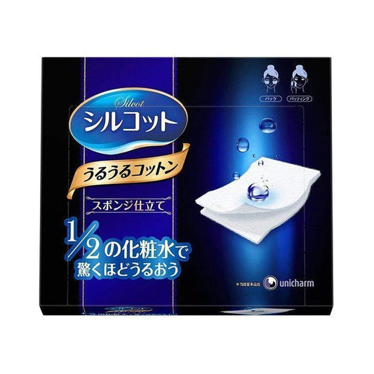 Unicharm Silcot Uruuru Sponge Facial Cotton