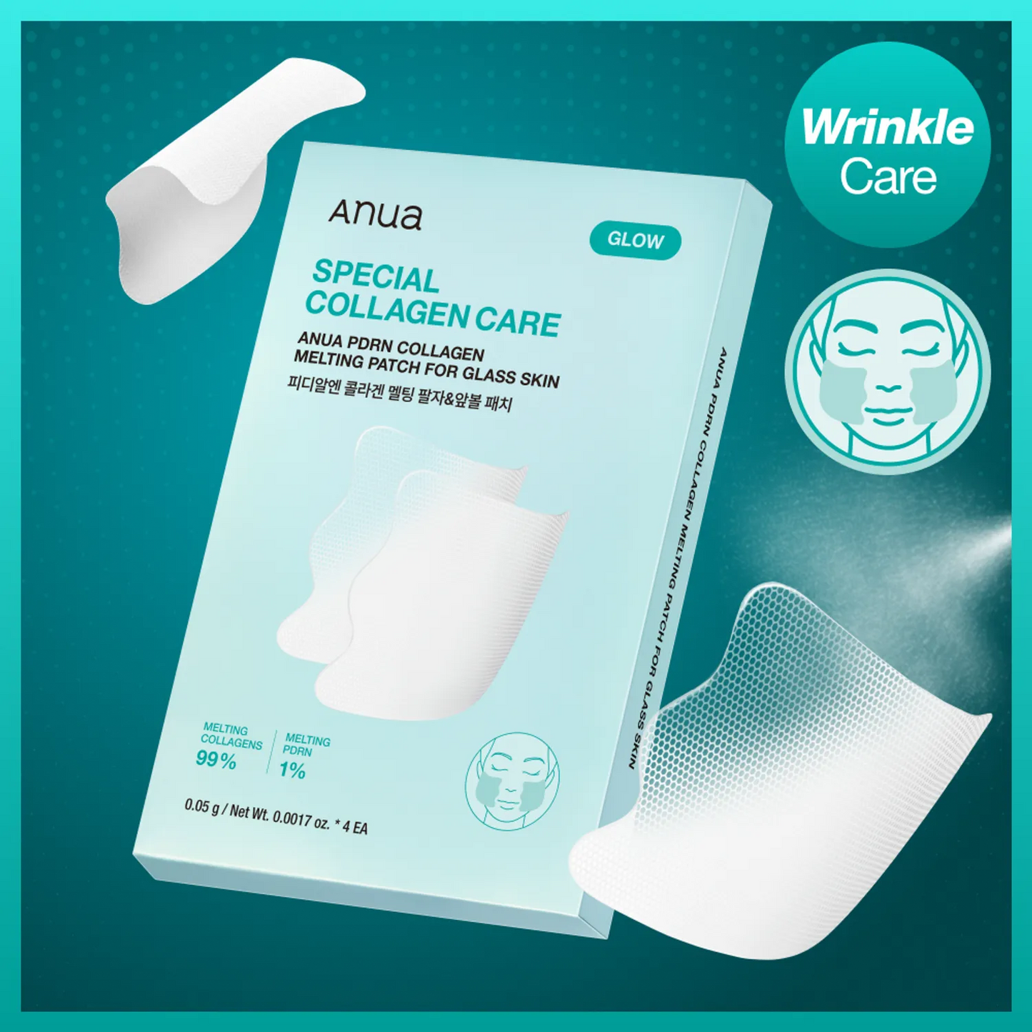 Anua PDRN Collagen Melting Patch For Face & Neck 4pcs