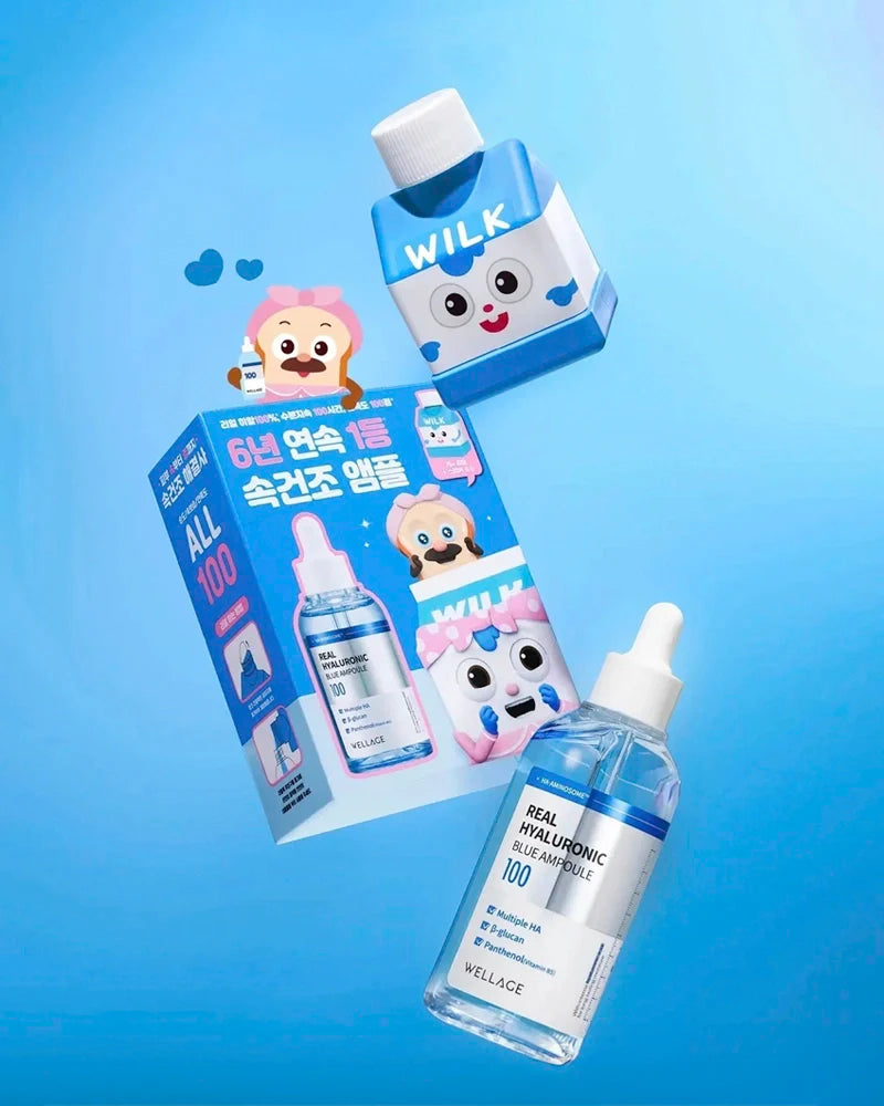 WELLAGE x Bread Barbershop Real Hyaluronic Blue Ampoule Special Set